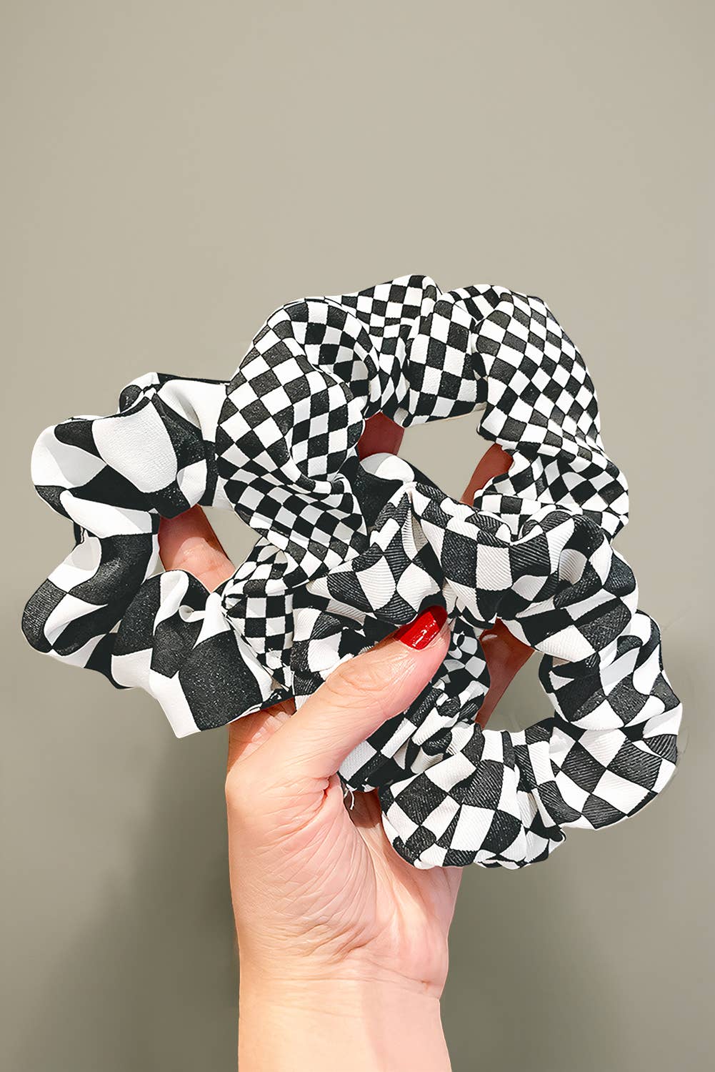 Checkerboard Pattern Cloth Hair Scrunchie