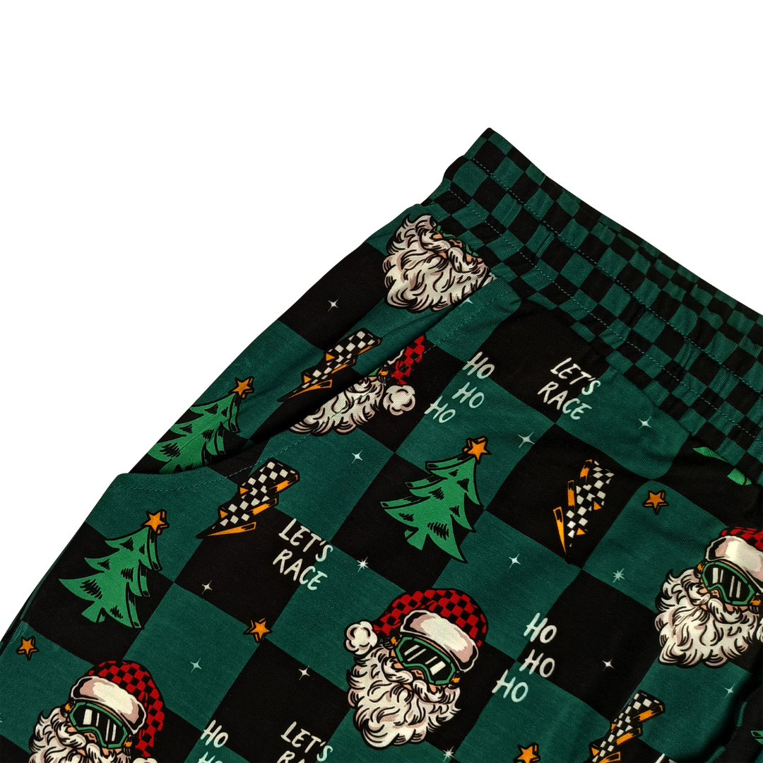Let's Race Santa Unisex Adult Pajamas
