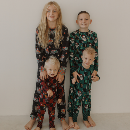 Let's Race Santa Zip Up Pajamas