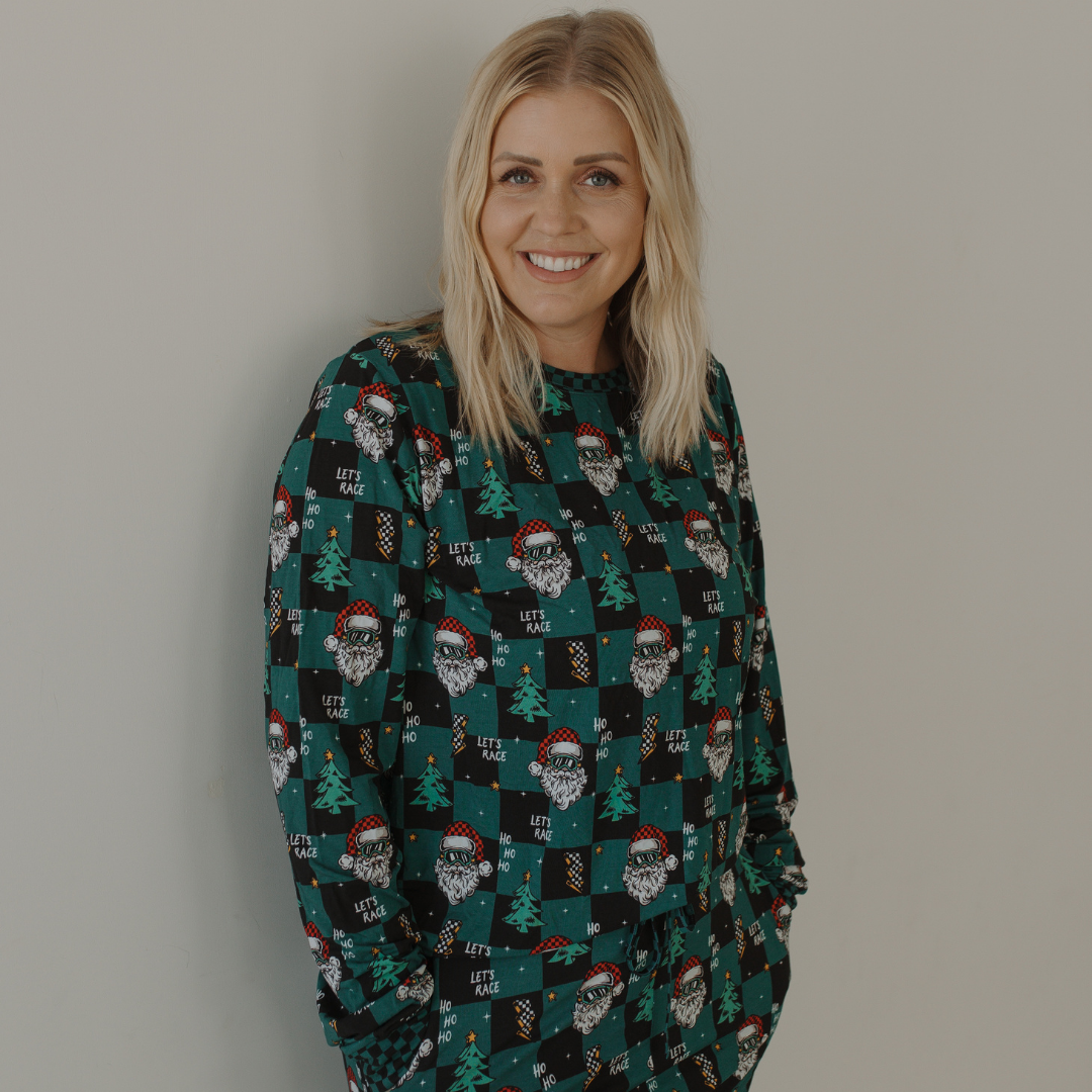 Let's Race Santa Unisex Adult Pajamas