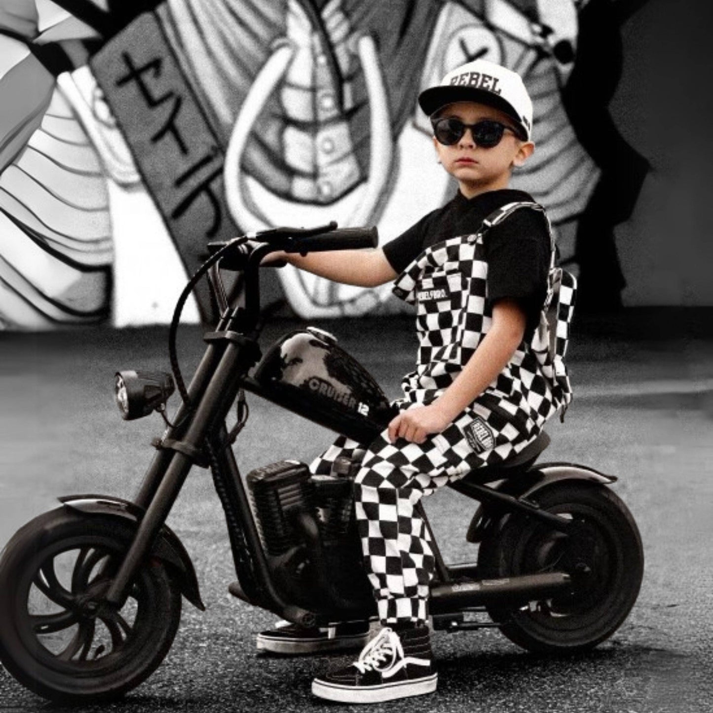 Live Fast Checkered Overalls in Venice