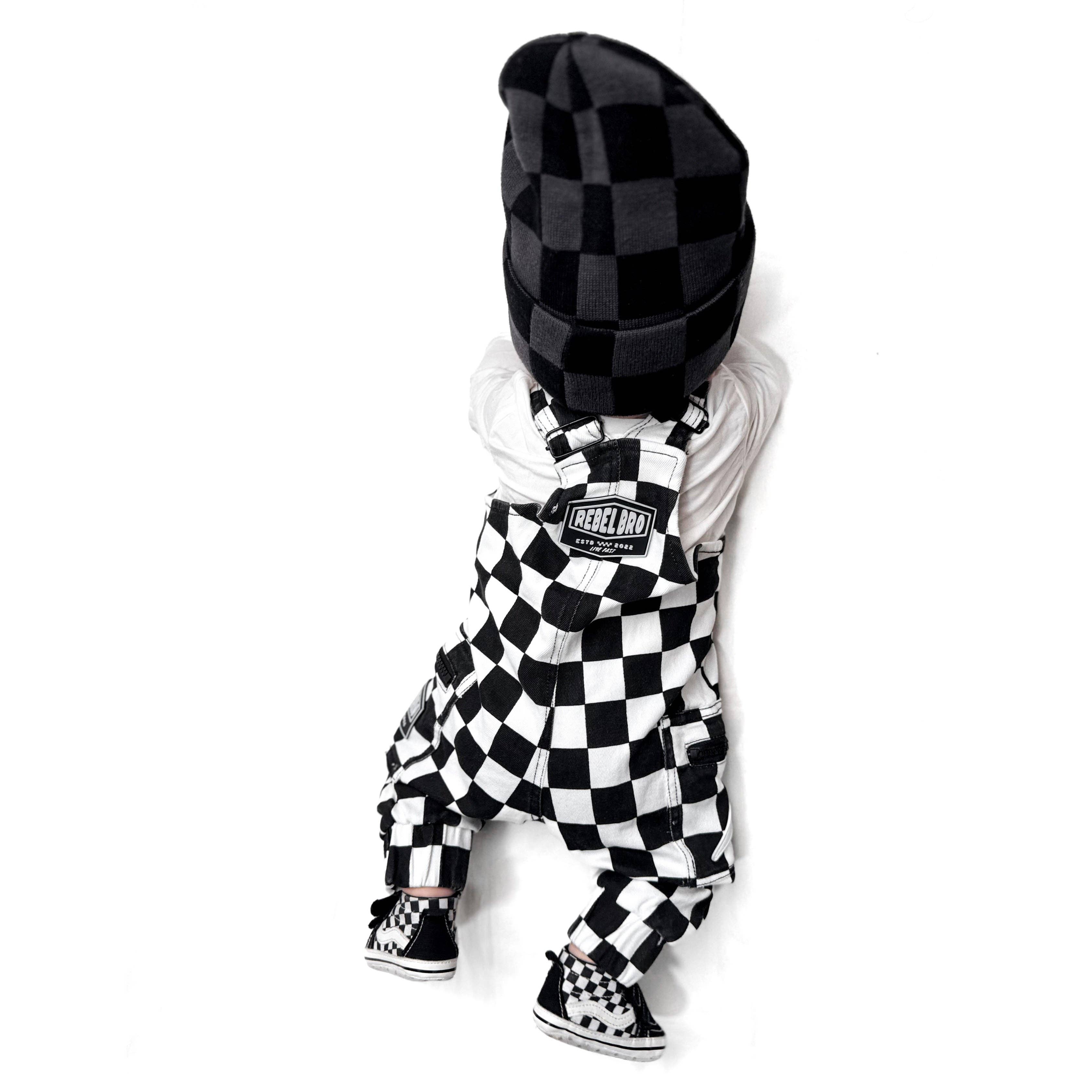 Live Fast Checkered Overalls in Venice