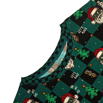 Let's Race Santa Unisex Adult Pajamas