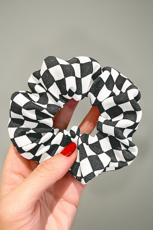 Checkerboard Pattern Cloth Hair Scrunchie