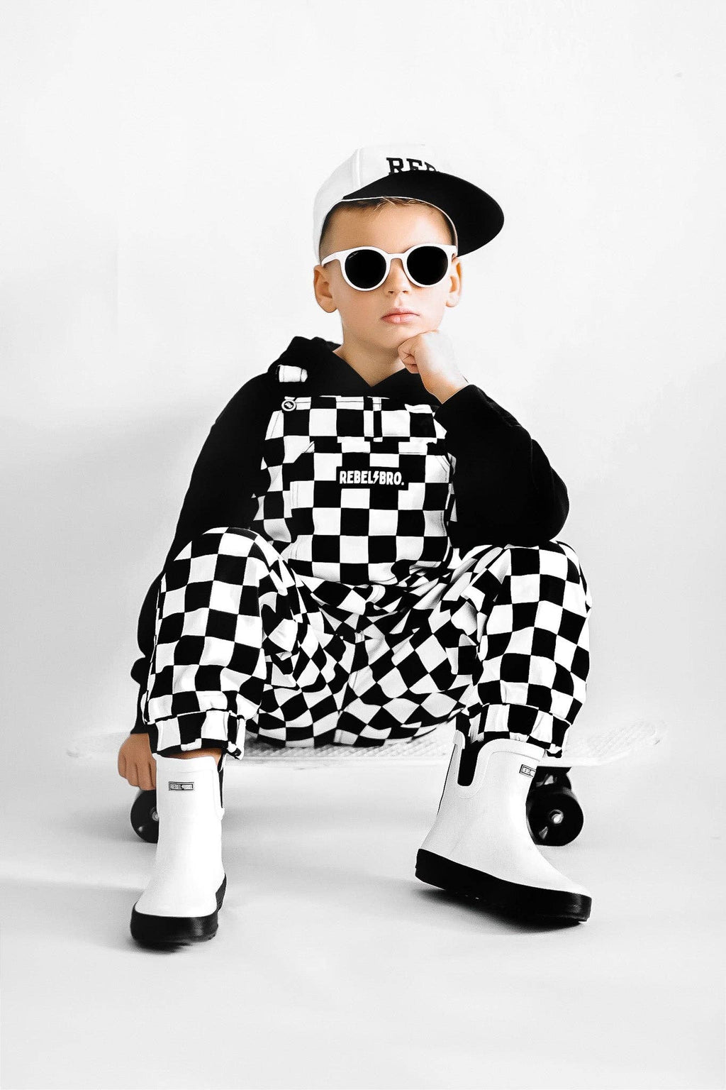 Live Fast Checkered Overalls in Venice