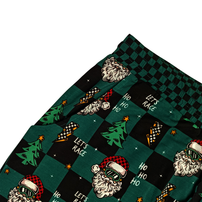 Let's Race Santa Unisex Adult Pajamas
