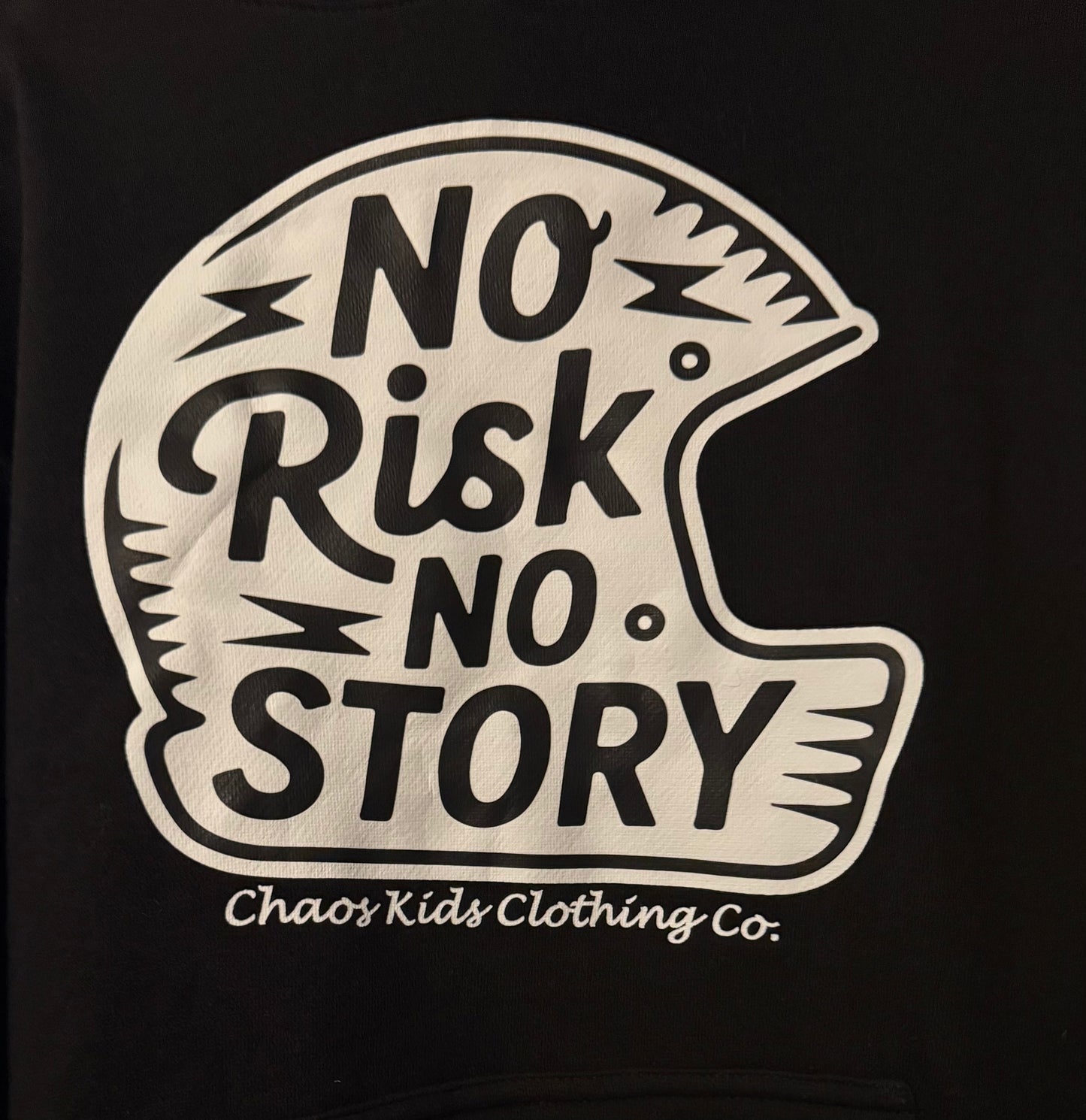 NO RISK. NO STORY. Adult Hooded Sweatshirt