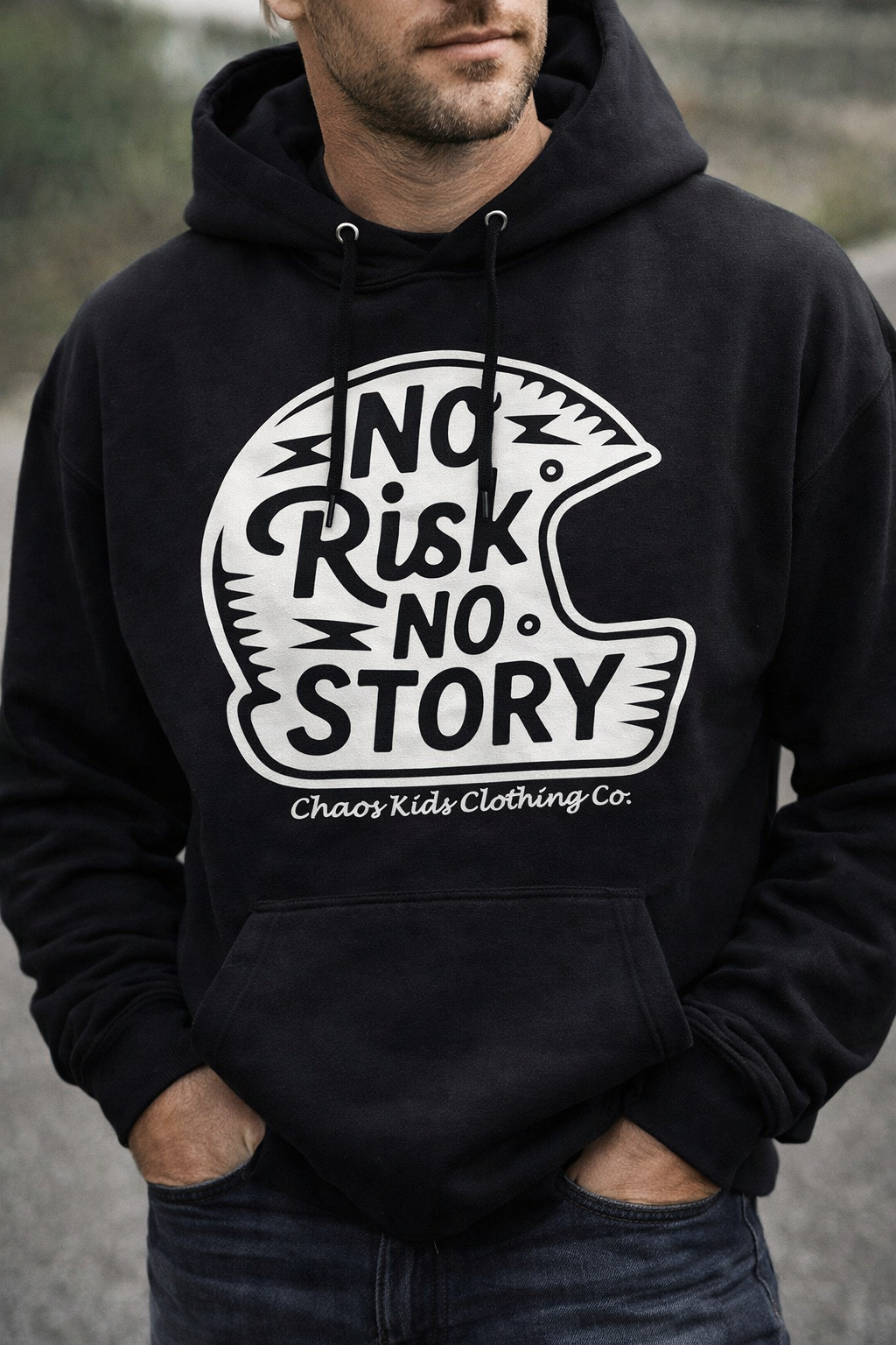 NO RISK. NO STORY. Adult Hooded Sweatshirt
