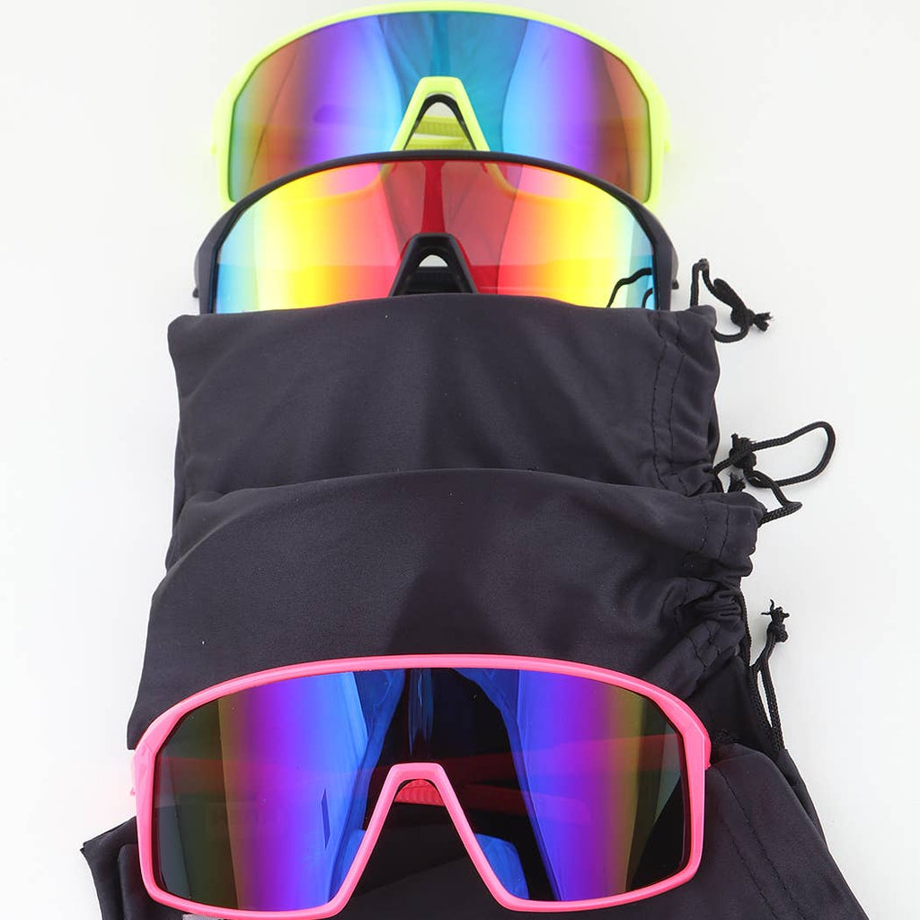 Bright Polycarbonate Shield Sunglasses: MIX