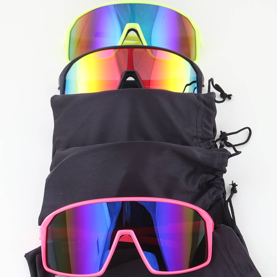 Bright Polycarbonate Shield Sunglasses: MIX