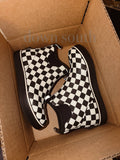 Checkered Print Deck Boots