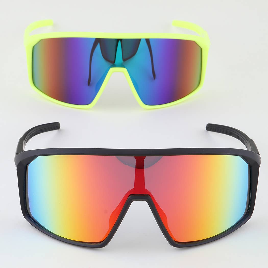 Bright Polycarbonate Shield Sunglasses: MIX