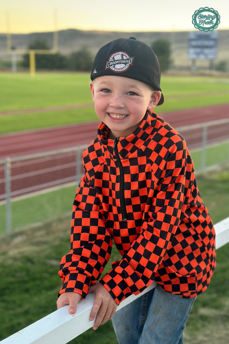 Mini Pep Rally Pullover - Orange and Black