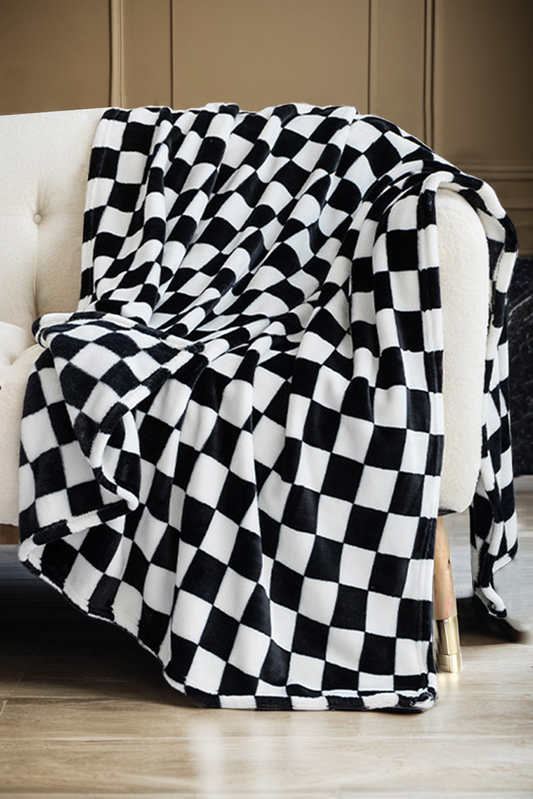 Checkerboard Print Soft Throw Blanket